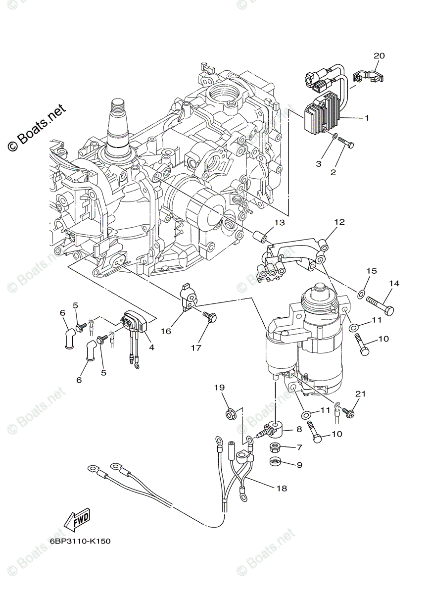 Yamaha Outboard 2012 OEM Parts Diagram for ELECTRICAL 3