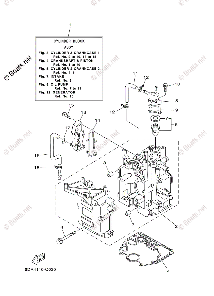 Yamaha Outboard 2021 OEM Parts Diagram for Cylinder Crankcase 1 | Boats.net