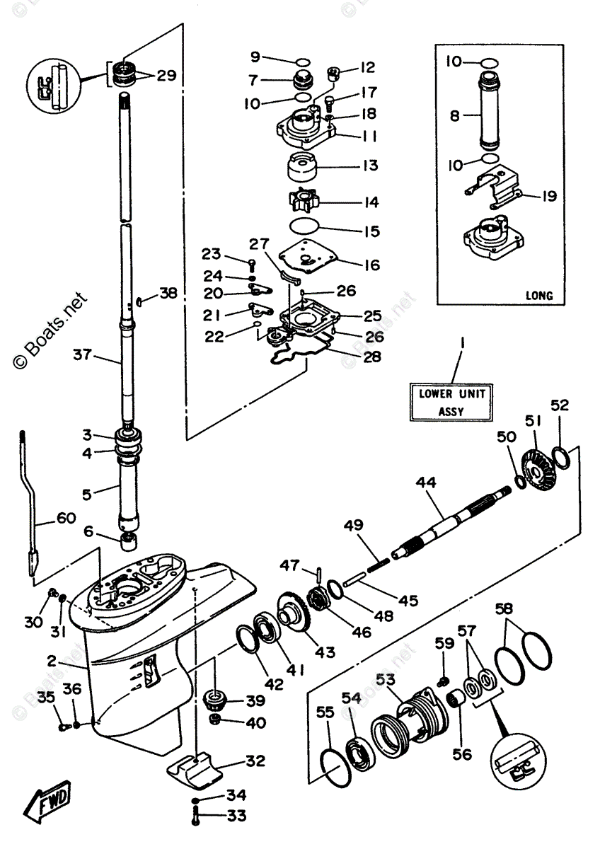 Yamaha Outboard 1997 OEM Parts Diagram for Lower Casing Drive 1 | Boats.net