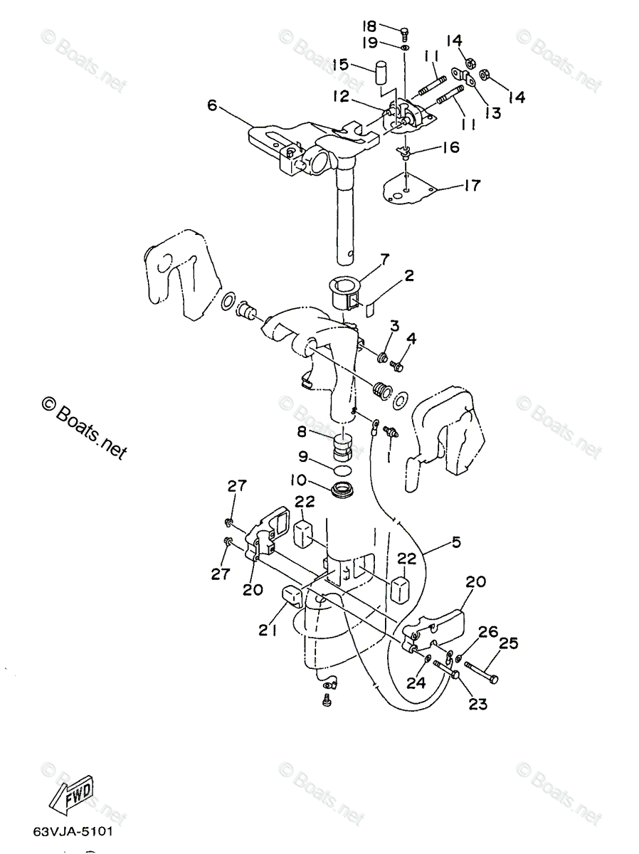 Yamaha Outboard 1997 OEM Parts Diagram for Bracket 2 | Boats.net