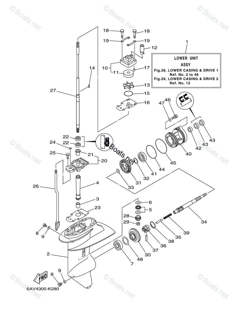 Yamaha Outboard 2016 OEM Parts Diagram for Lower Casing Drive 1 | Boats.net