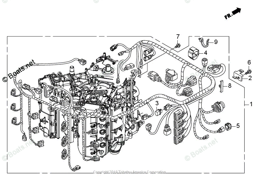 Tohatsu Outboard 2019 OEM Parts Diagram for Wire Harness