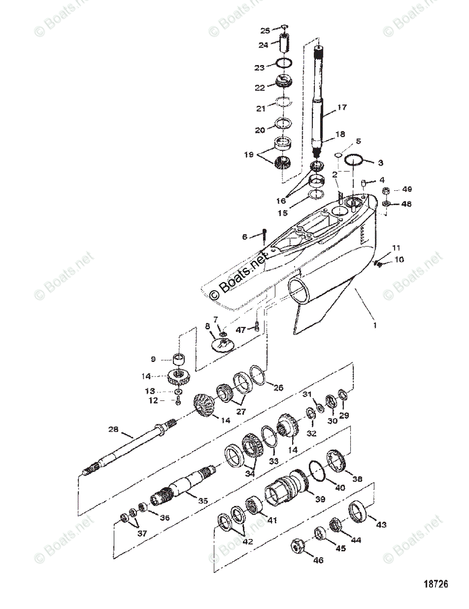 Mercruiser Sterndrive Outdrives OEM Parts Diagram For GEAR HOUSING ...