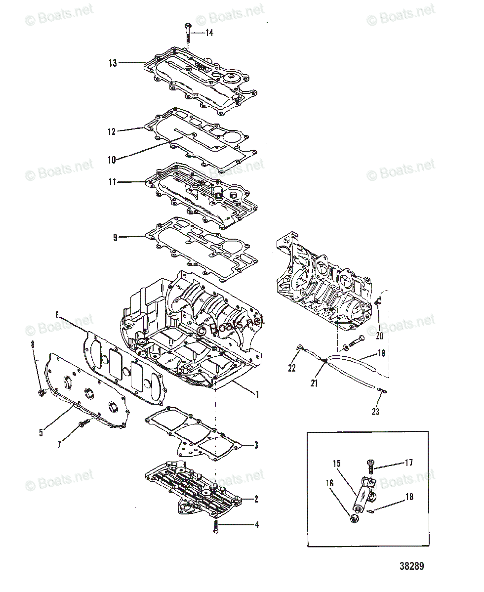 Mercury Outboard 50HP OEM Parts Diagram for Exhaust and Manifold Covers ...