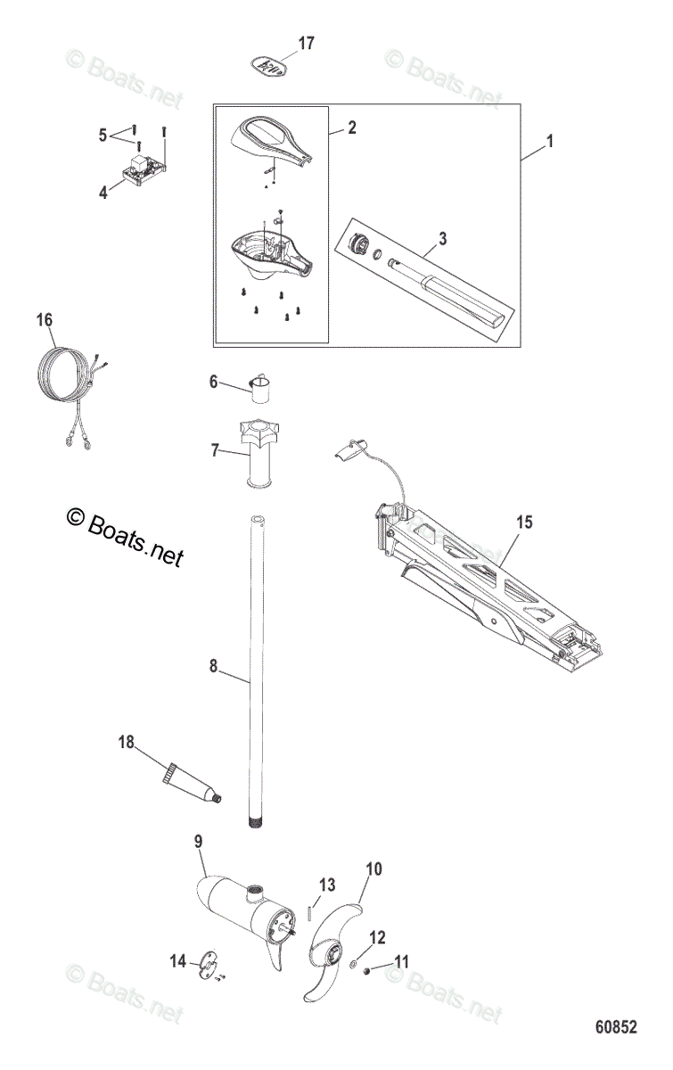 Trolling Motor X3 Series OEM Parts Diagram for