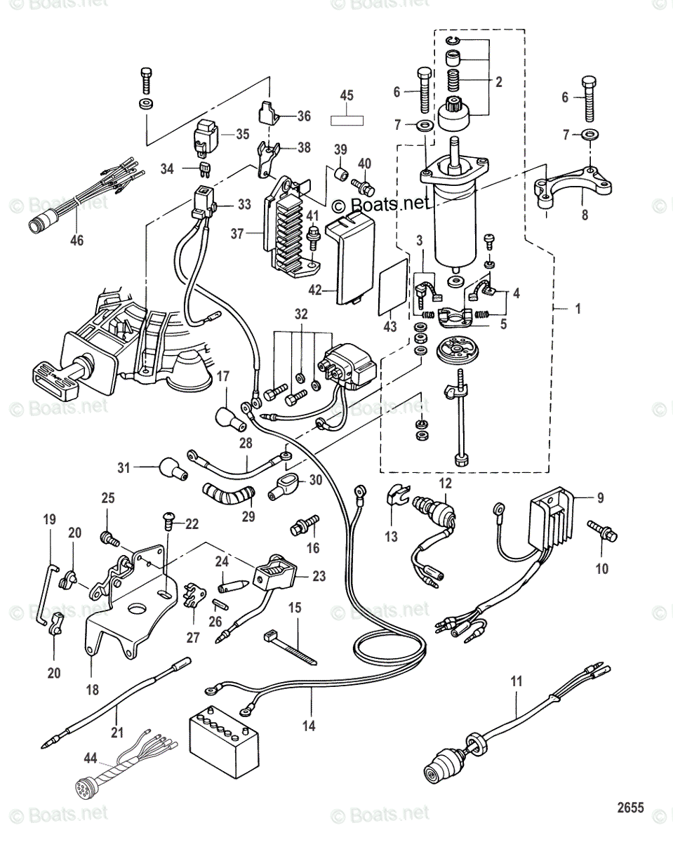 Mercury Outboard 9.9HP OEM Parts Diagram for Electrical Components ...