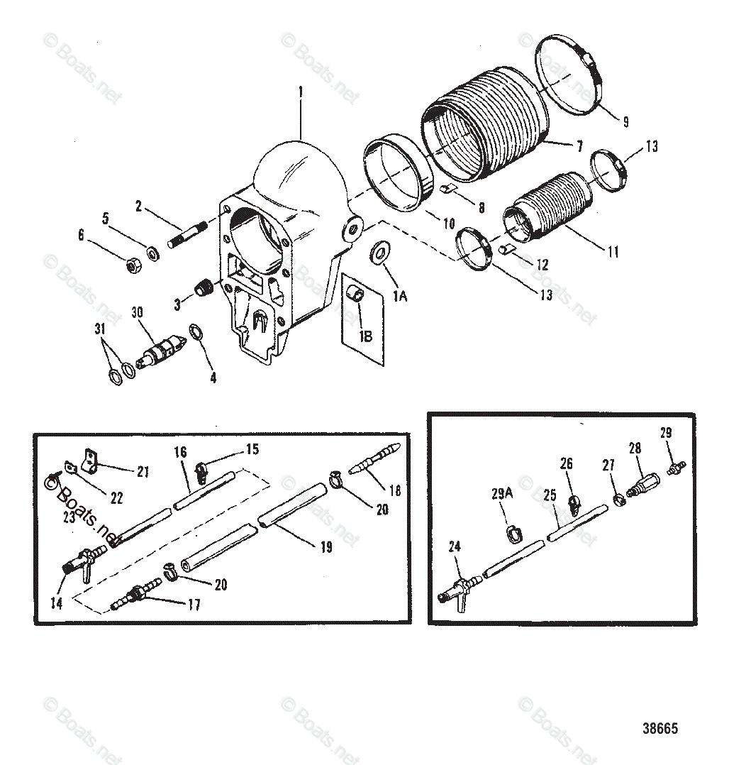 Mercruiser Sterndrive Outdrives OEM Parts Diagram For Bell Housing ...