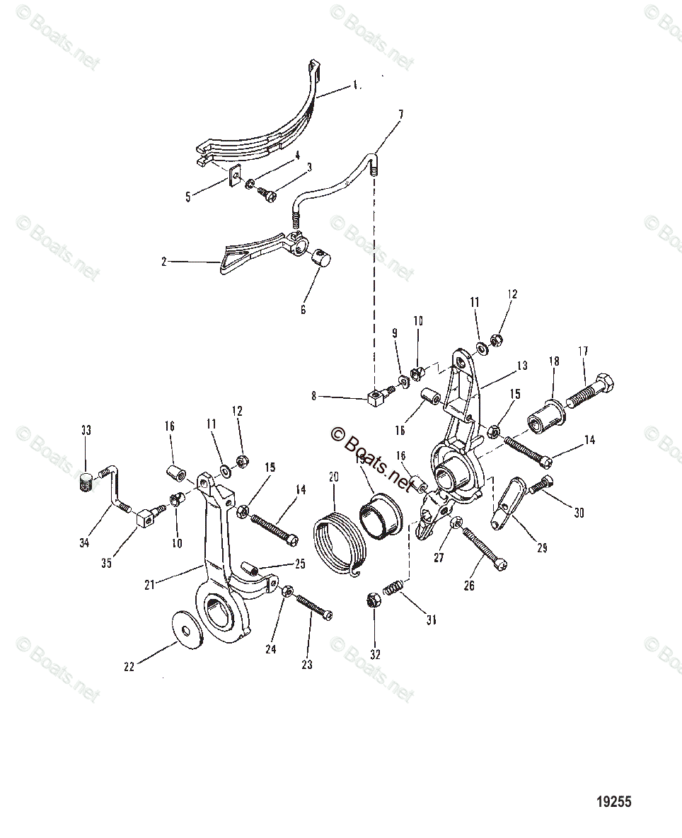 Mercury Outboard 50hp Oem Parts Diagram For Throttle Linkage 