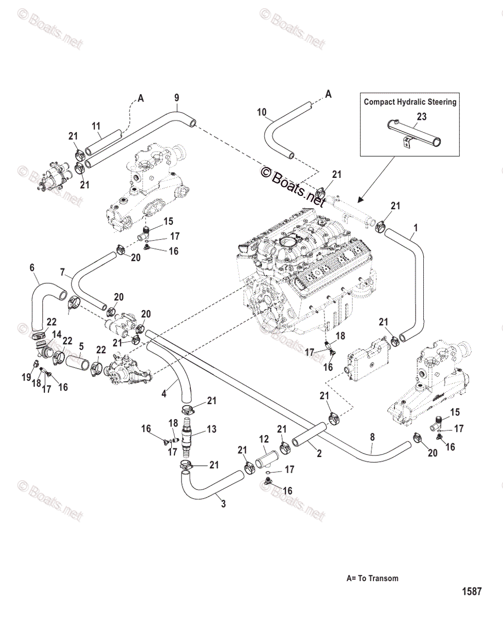 Mercruiser Sterndrive Gas Engines OEM Parts Diagram for Standard ...