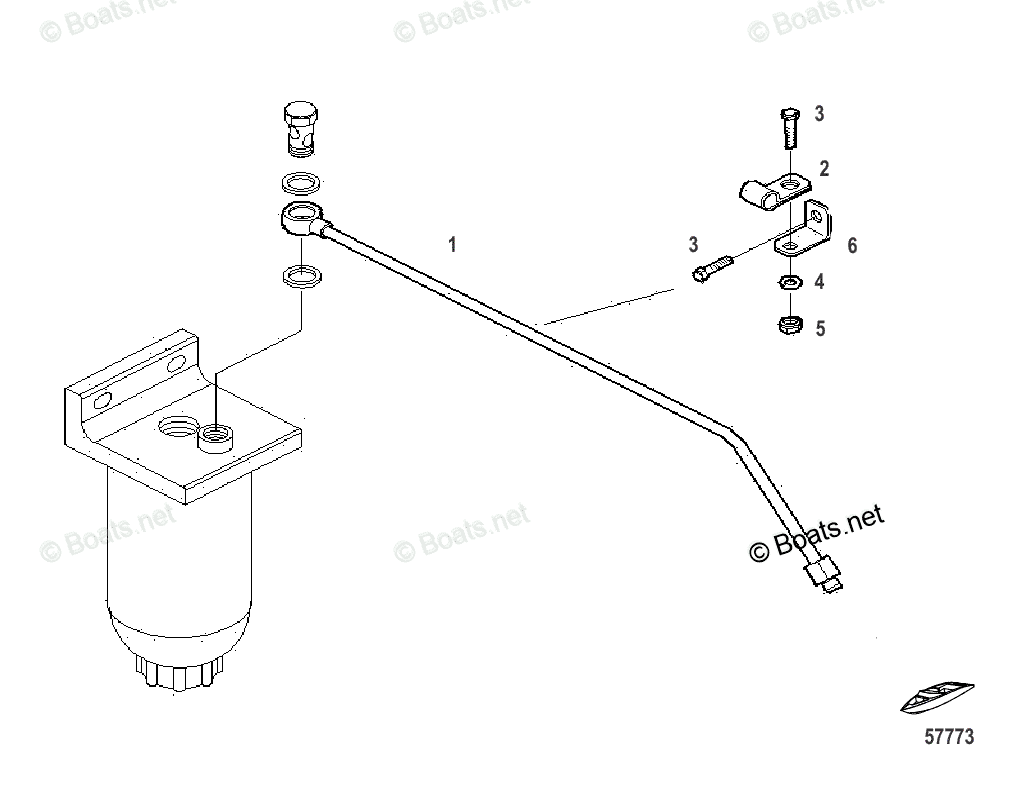 Mercruiser Sterndrive Diesel Engines OEM Parts Diagram for Fuel System