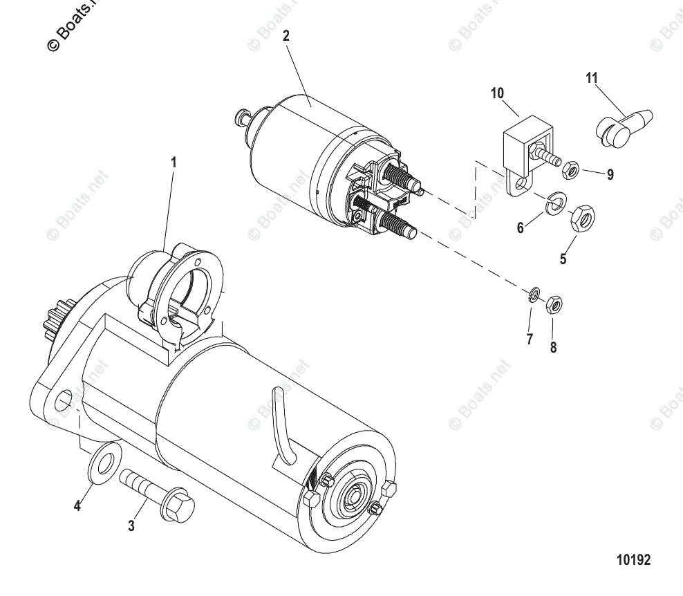 Mercruiser Inboard Gas Engines OEM Parts Diagram for STARTER MOTOR