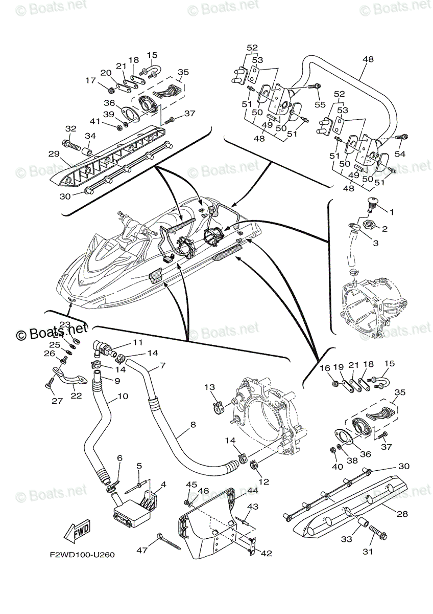 水上オートバイ用 YAMAHA VXR'11 OEM section (HULL-&-DECK) parts Used [Y7767-14] YAMAHA 11-14 WAVERUNNER VXR VXS OEM RIDE PLATE HEAT