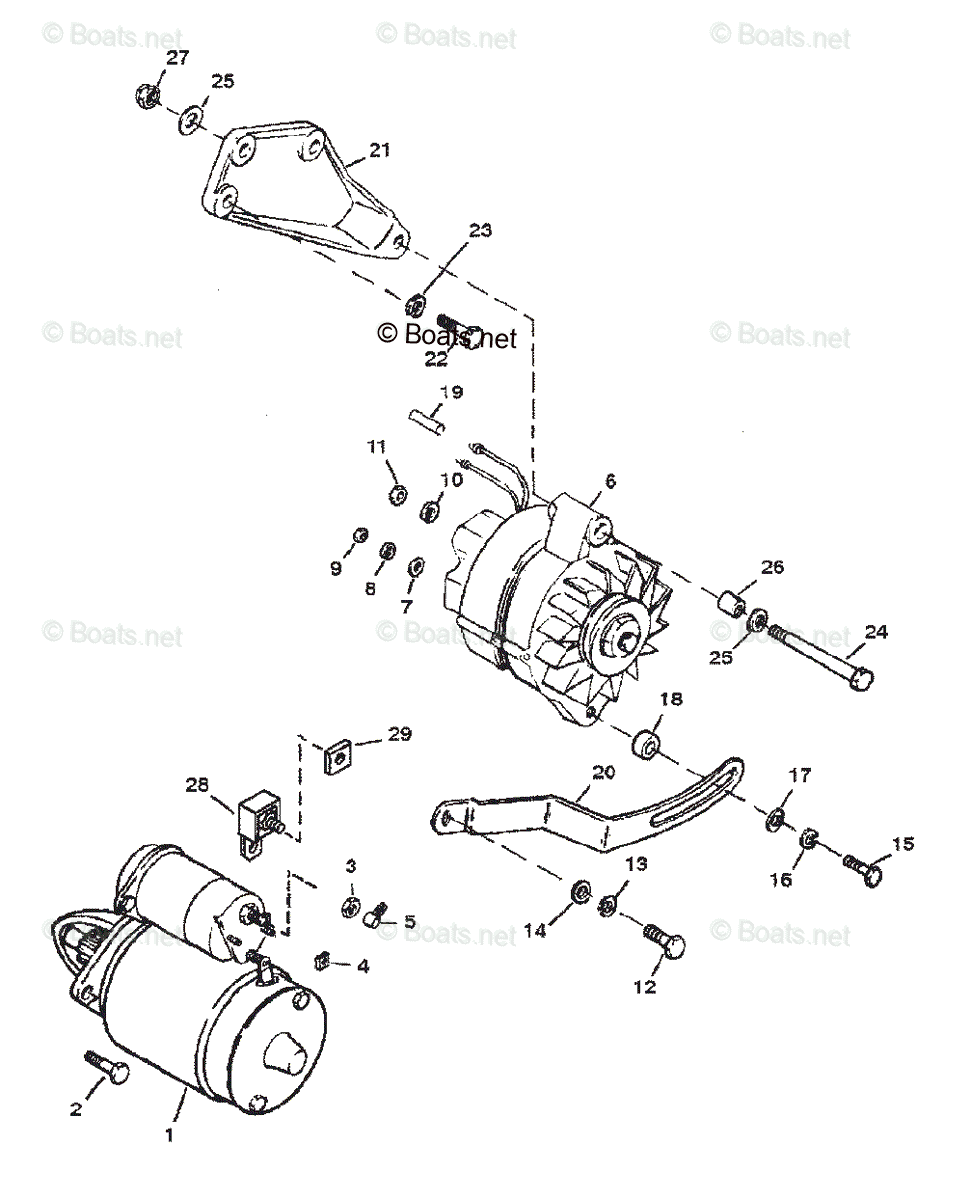 Mercruiser Inboard Gas Engines OEM Parts Diagram for STARTER AND