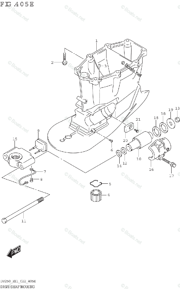 Suzuki Outboard 2020 OEM Parts Diagram for DRIVE SHAFT HOUSING (DF250ST ...