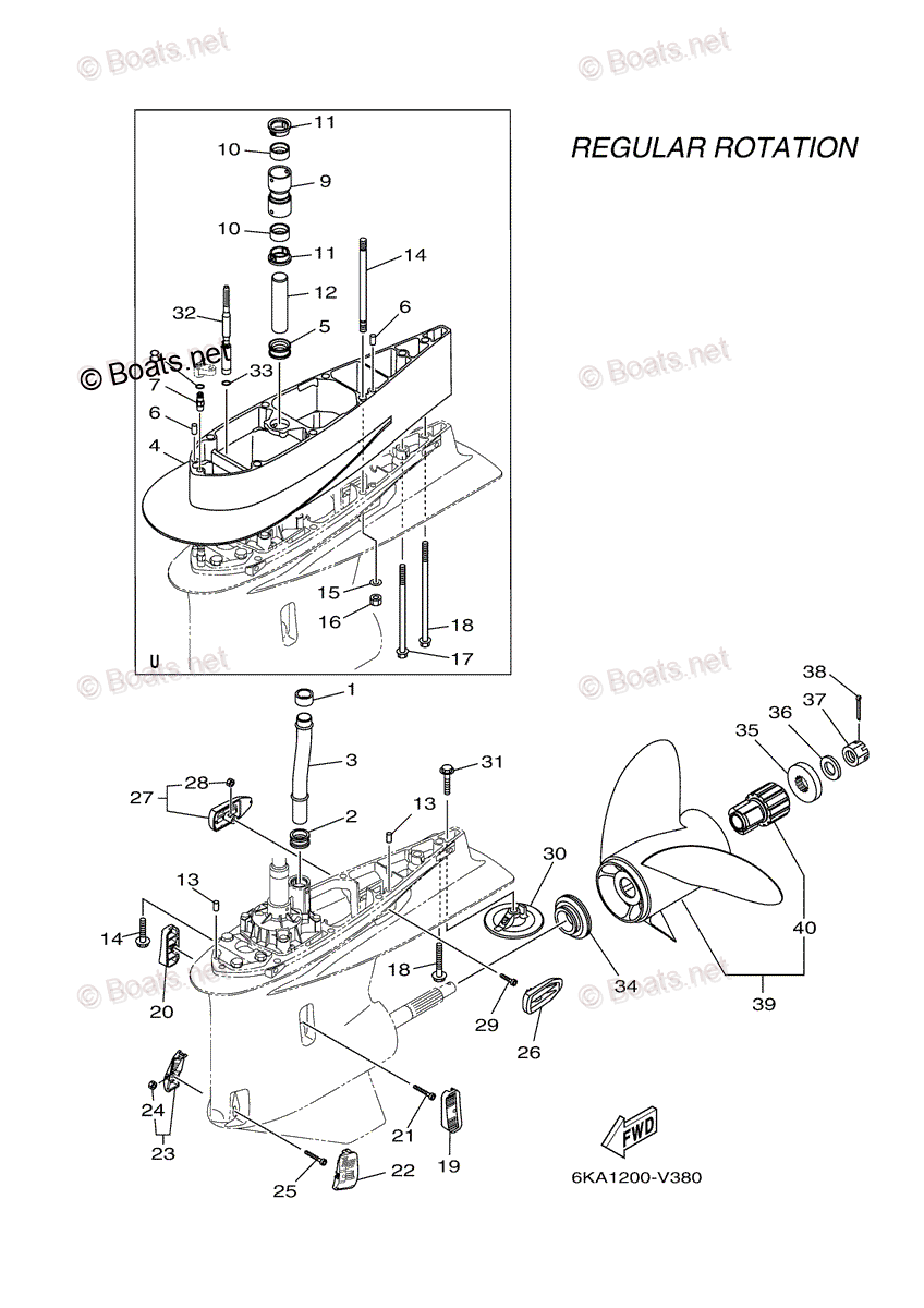 Yamaha Outboard 2023 OEM Parts Diagram for Lower Casing Drive 2