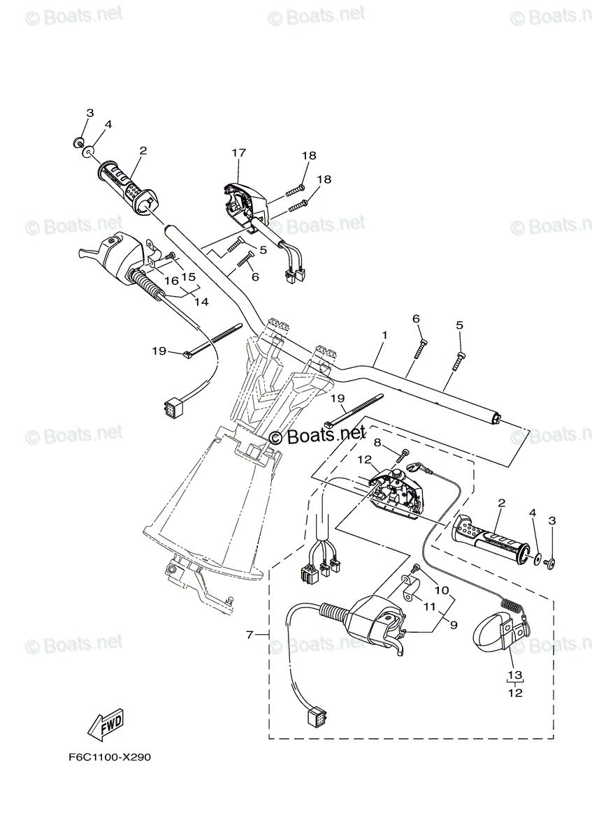 Yamaha Waverunner 2023 OEM Parts Diagram for Steering 1