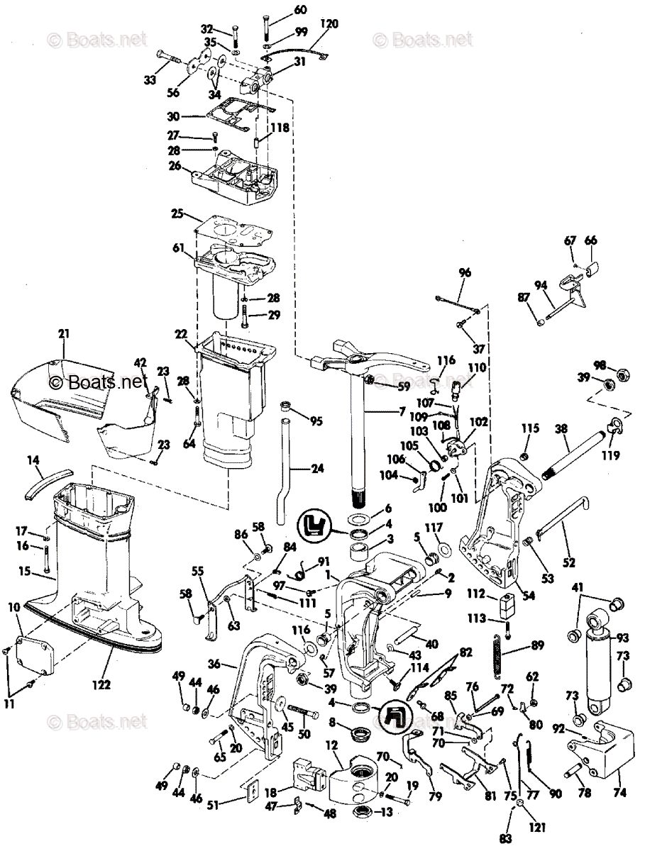 Johnson Outboard 1988 OEM Parts Diagram for MIDSECTION - 60 ELC & 60 ...