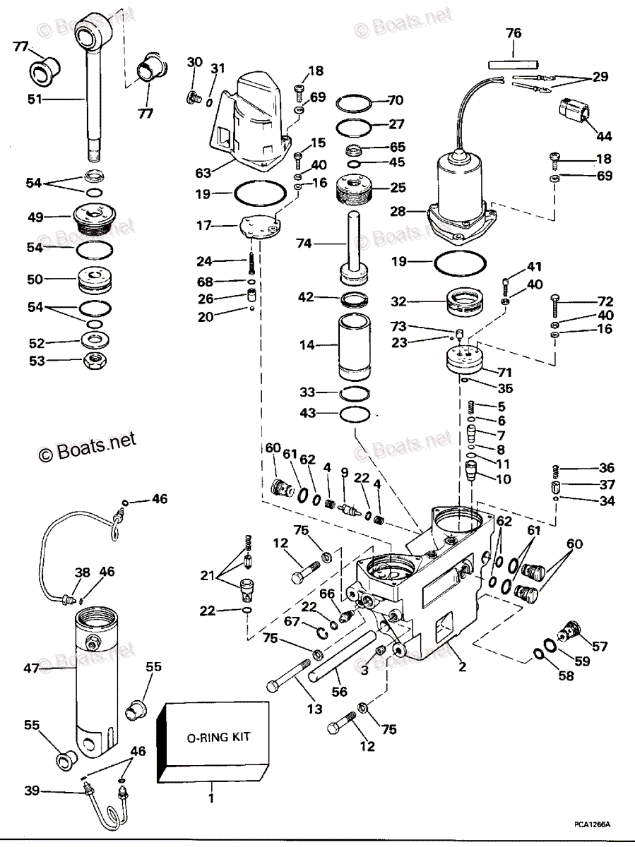 Evinrude Outboard 1995 OEM Parts Diagram for Power Trim/Tilt Hydraulic ...