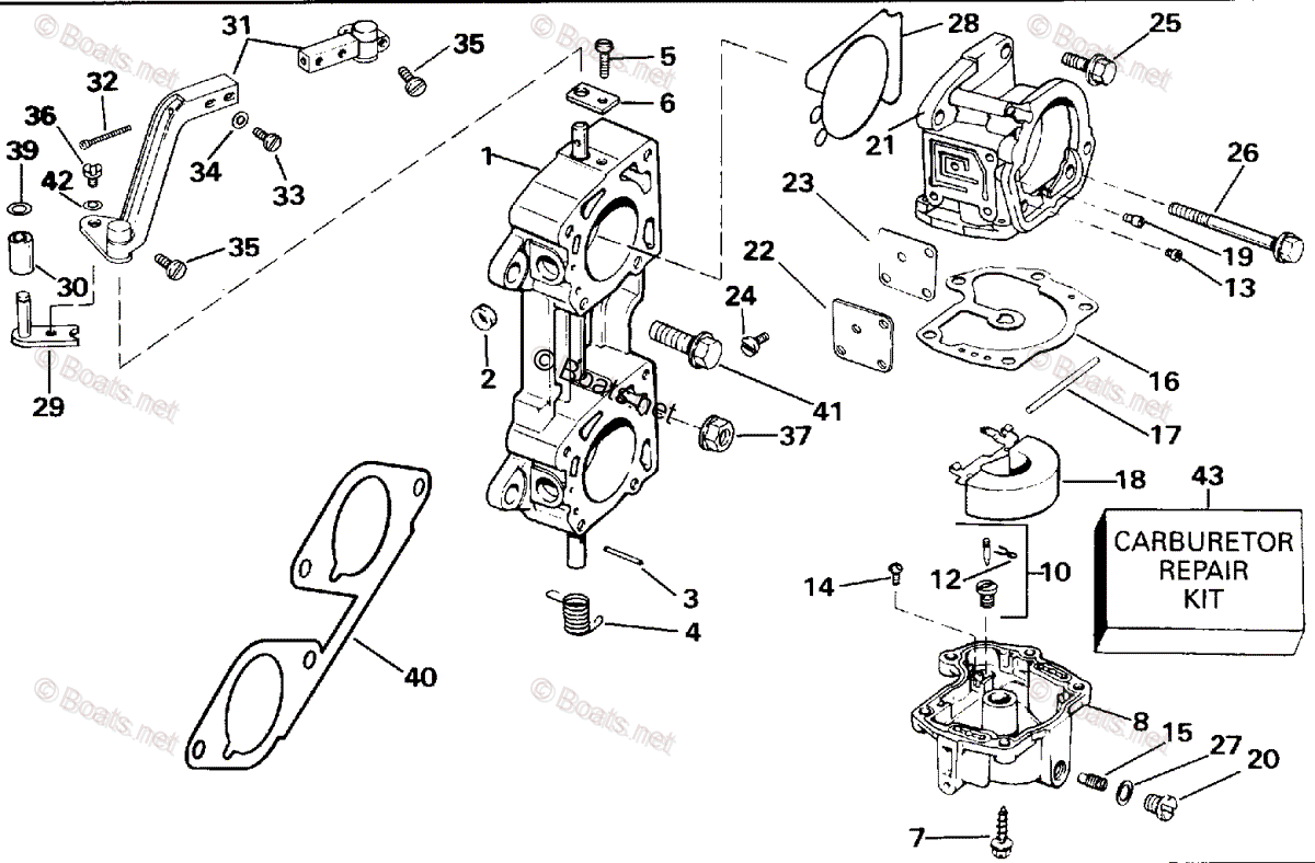 Mason Johnsonさん専用 Johnson Outboard 1993 OEM Parts Diagram for CARBURETOR AND