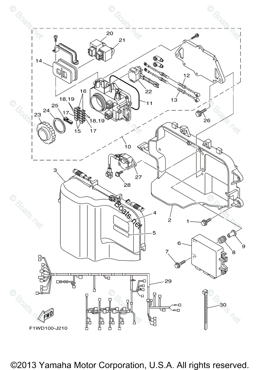 Yamaha Waverunner 2010 OEM Parts Diagram for Electrical - 1 | Boats.net