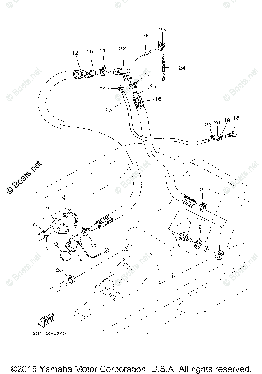 Yamaha Waverunner 2016 OEM Parts Diagram for Bilge Pump