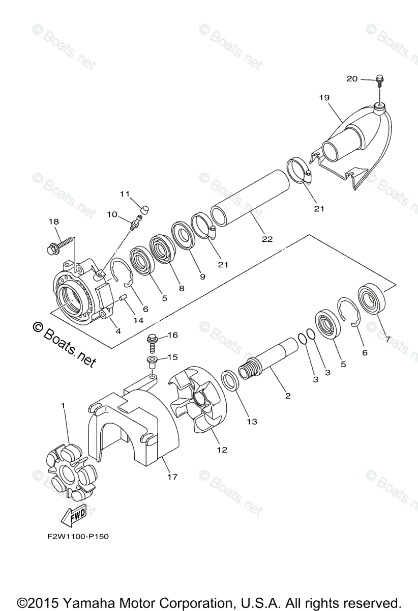 Yamaha Waverunner Parts 2015 OEM Parts Diagram for Jet Unit 2 | Boats.net