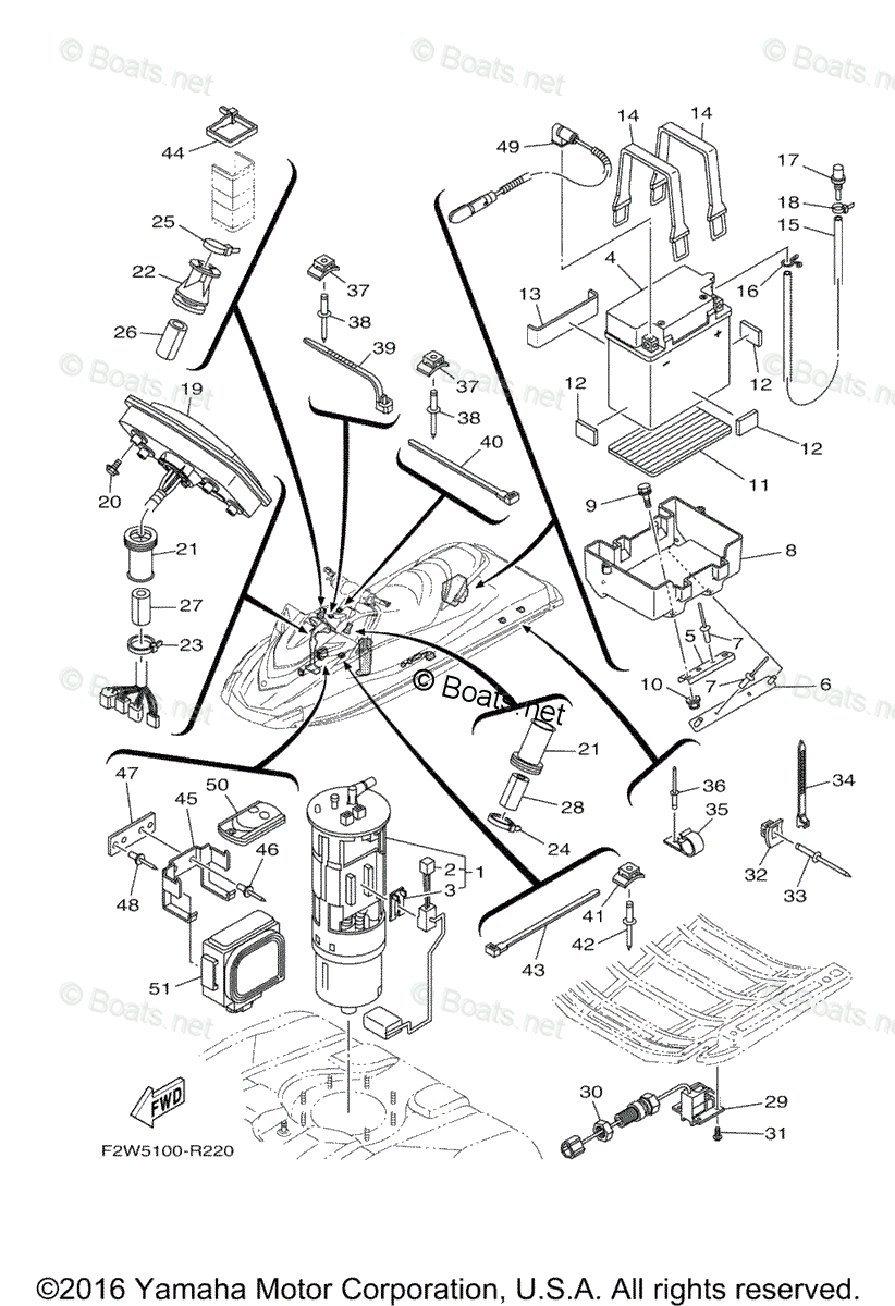 Yamaha Waverunner 2016 OEM Parts Diagram for Electrical 3 | Boats.net