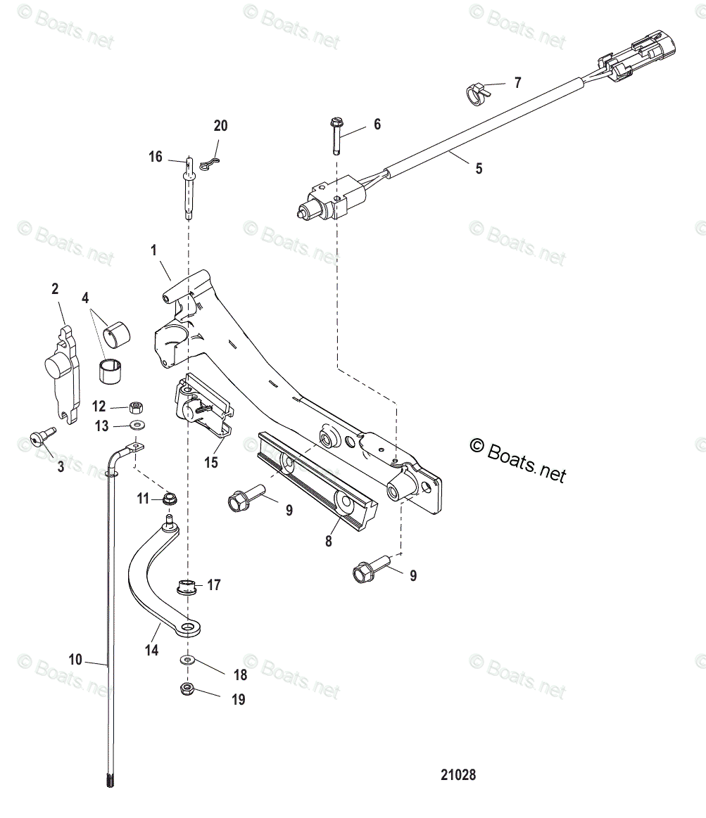 Mercury Outboard 200HP OEM Parts Diagram for SHIFT LINKAGE