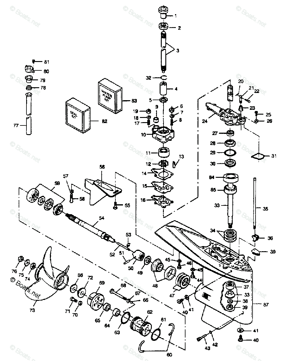 Force Outboard 1988 OEM Parts Diagram for Gear Housing | Boats.net