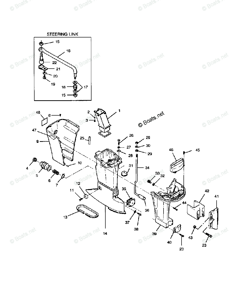 Force Outboard 1989 OEM Parts Diagram for MOTOR LEG