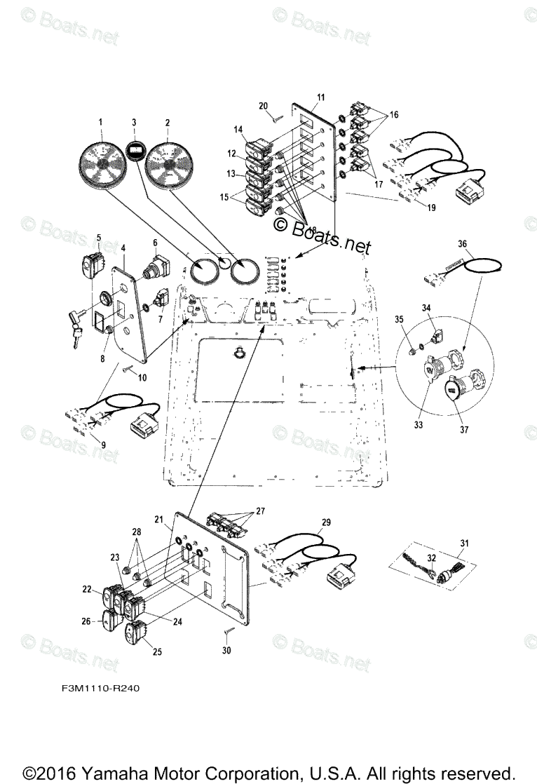 Yamaha Boats 2017 OEM Parts Diagram for ELECTRICAL 4 | Boats.net