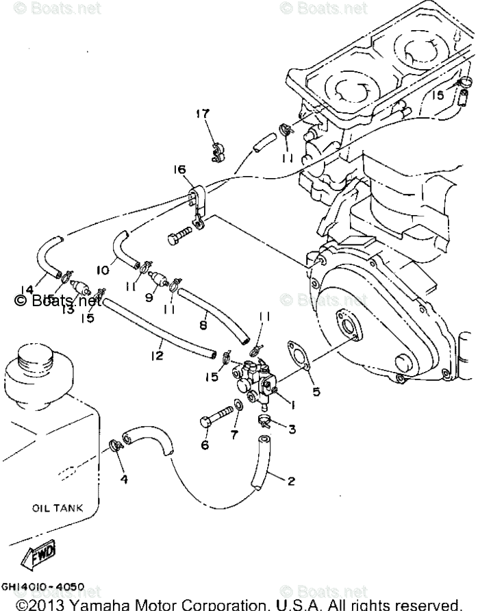 Yamaha Waverunner 1994 OEM Parts Diagram for Oil Pump (For Oil