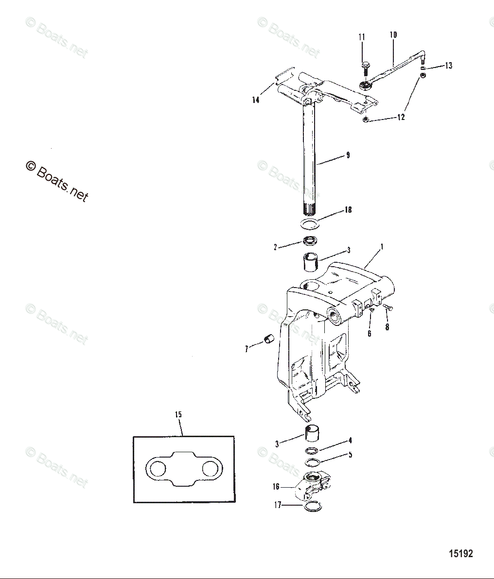 Mariner Outboard 1989 OEM Parts Diagram for Swivel Bracket and Steering ...