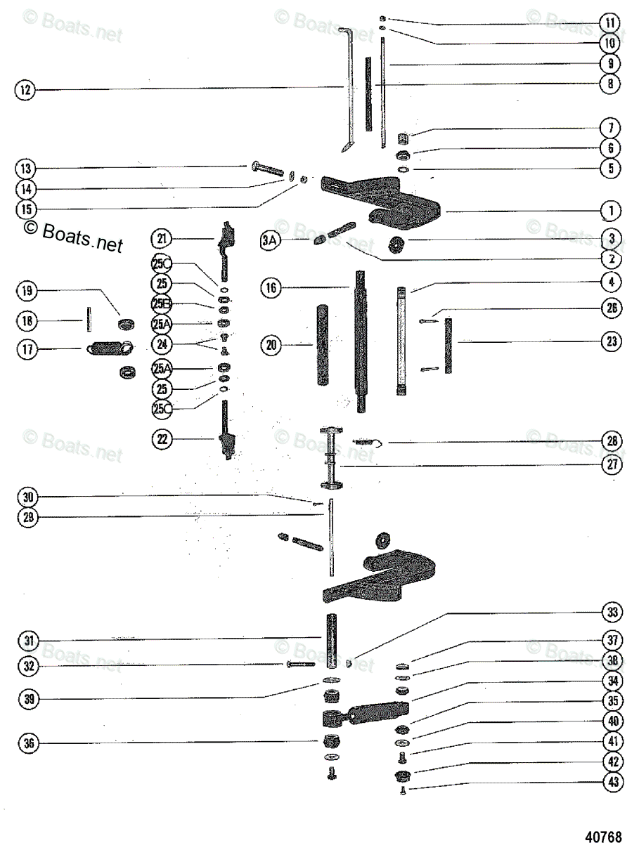 Mercury Outboard 115HP OEM Parts Diagram for CLAMP BRACKET AND REVERSE ...