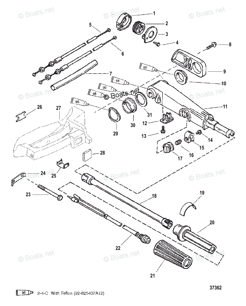 Mariner Outboard 1994 OEM Parts Diagram for TILLER HANDLE | Boats.net