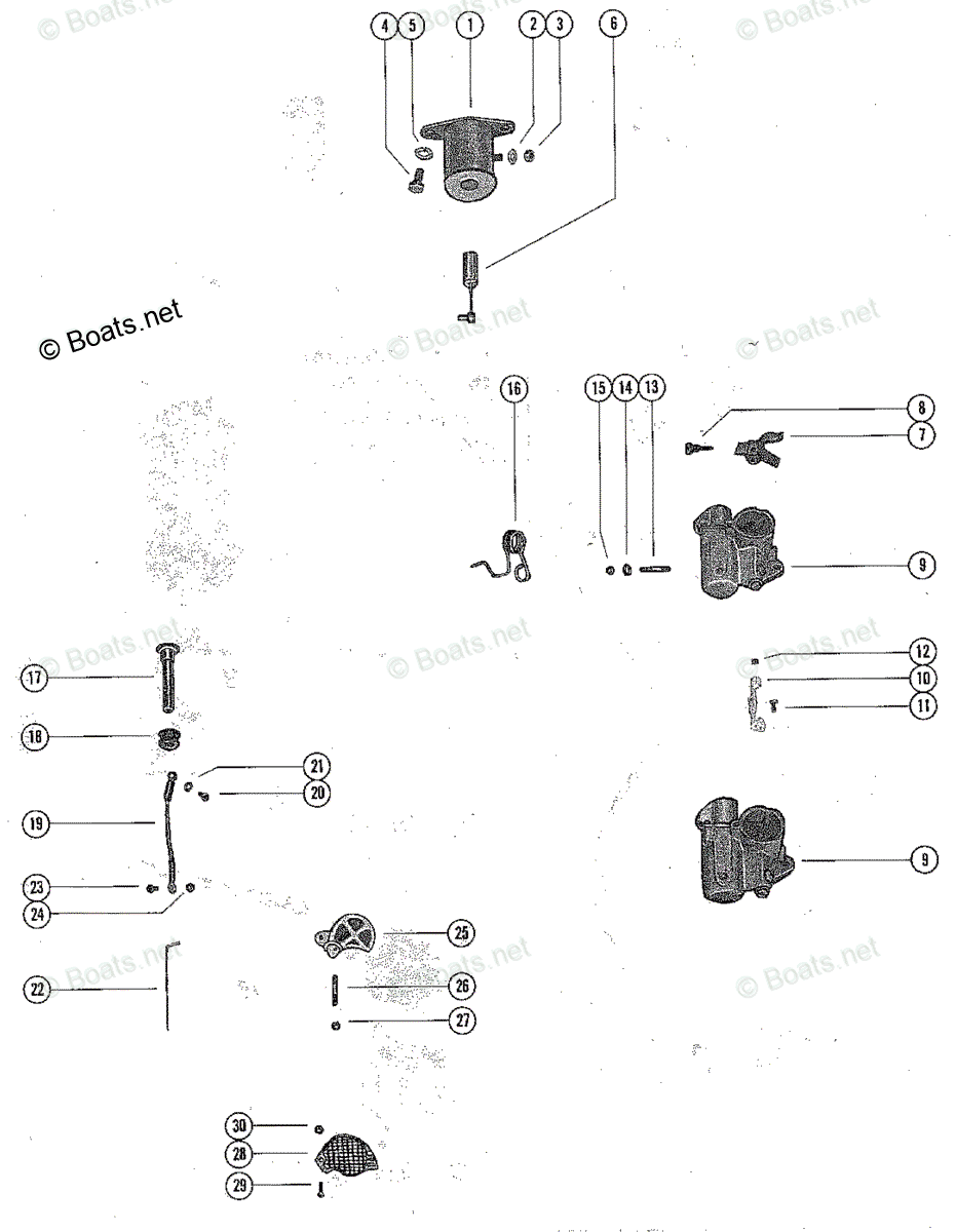 Mercury Outboard 80HP OEM Parts Diagram for Carburetor Linkage and ...