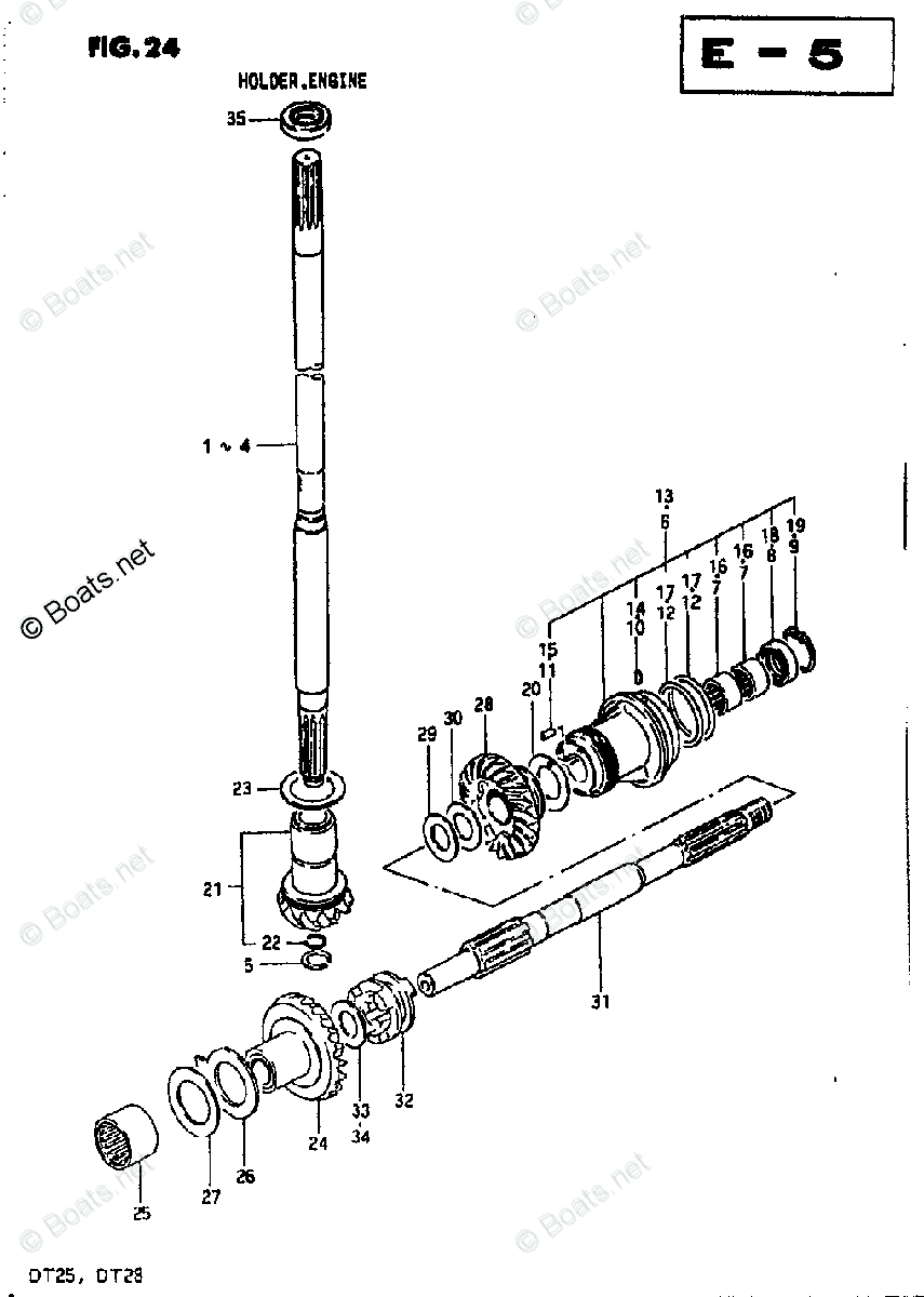 Suzuki Outboard 1982 OEM Parts Diagram for TRANSMISSION