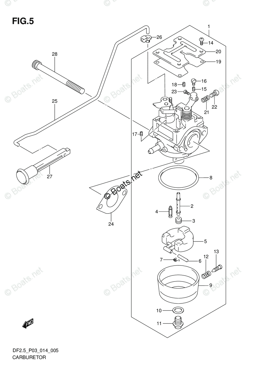 Suzuki Outboard 2014 Oem Parts Diagram For Carburetor 5721