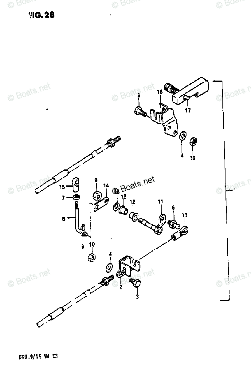 Suzuki Outboard 9.9HP OEM Parts Diagram for REMOTE CONTROL PARTS