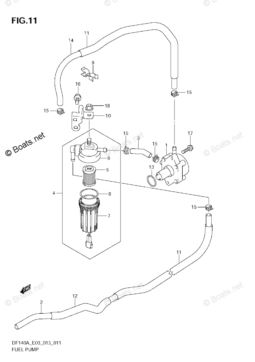 Suzuki Outboard 2013 OEM Parts Diagram for FUEL PUMP | Boats.net