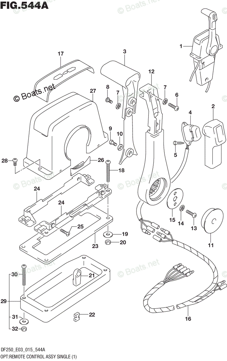 Suzuki Outboard Parts by Model DF 250 OEM Parts Diagram for OPT:REMOTE