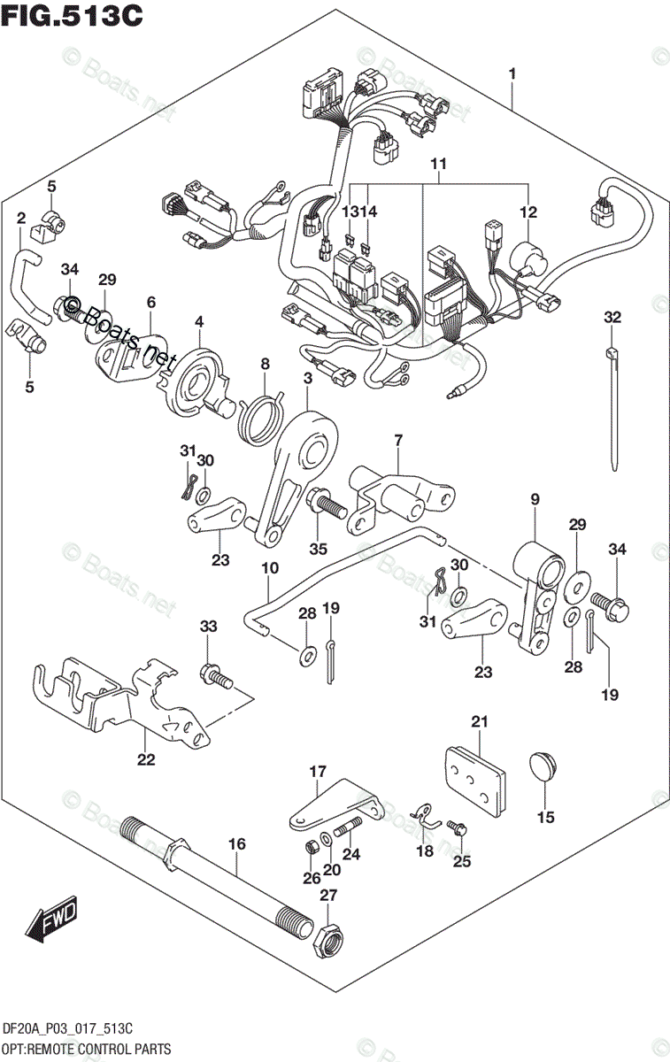 Suzuki Outboard 2017 OEM Parts Diagram for OPTREMOTE CONTROL PARTS