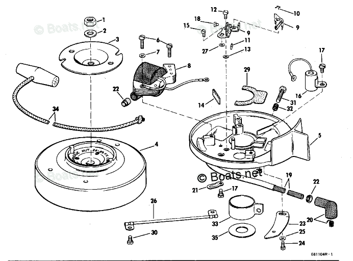 Evinrude Outboard 1969 Oem Parts Diagram For Magneto Group 