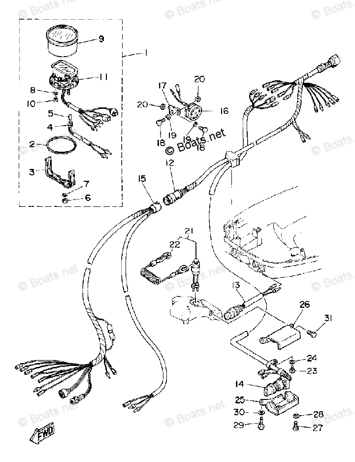 Yamaha Outboard Parts by Year 1991 OEM Parts Diagram for Electric Parts