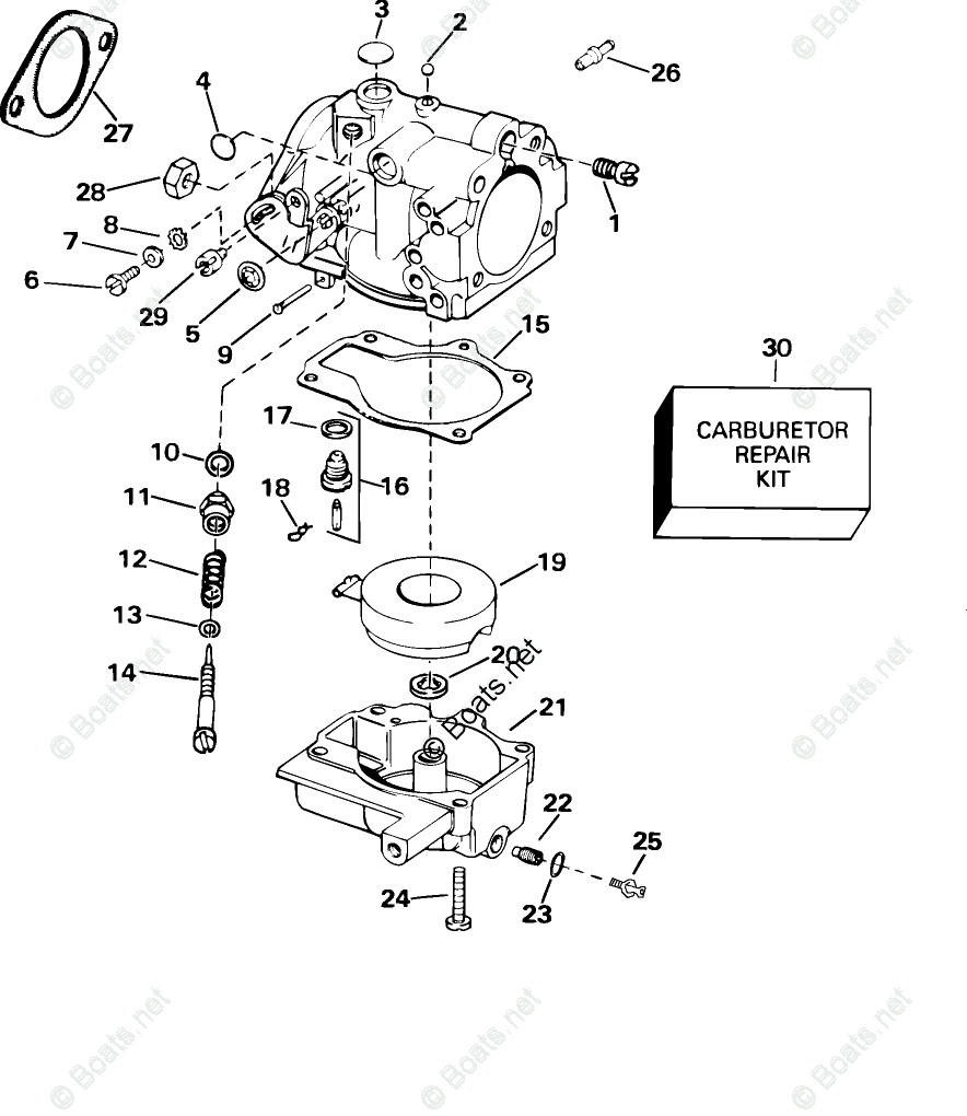 Johnson Outboard Parts by Year 2003 OEM Parts Diagram for CARBURETOR