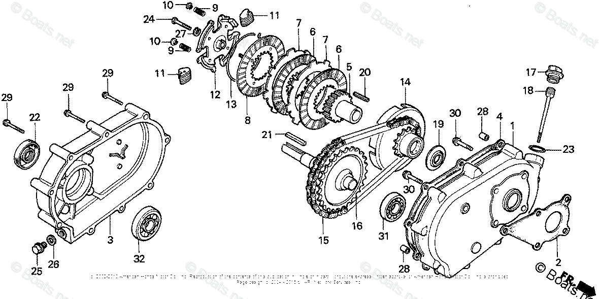 Honda Small Engine Parts GX160 OEM Parts Diagram for 1/2 REDUCTION