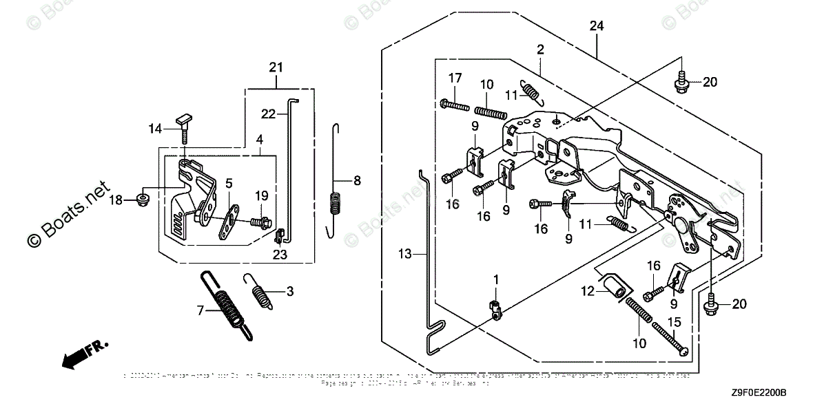 Honda Small Engine Parts GXV660 OEM Parts Diagram for Control | Boats.net