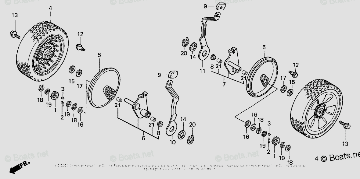 Honda mower 2024 wheel assembly