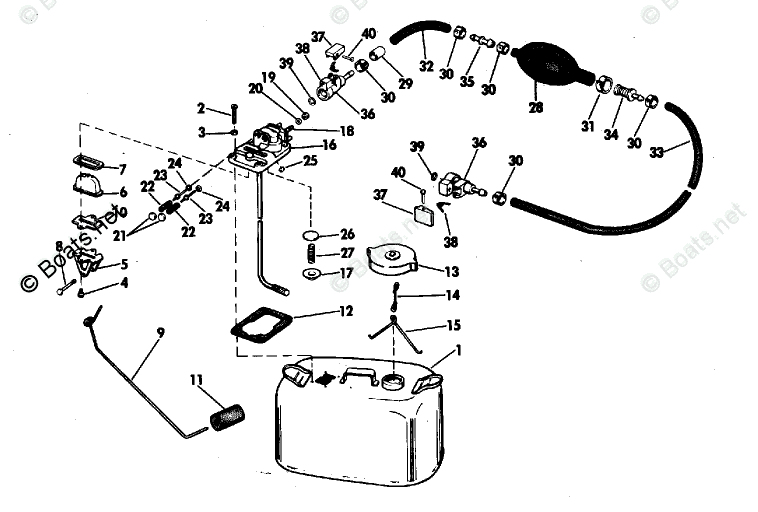 Johnson Outboard 85HP OEM Parts Diagram for FUEL TANK