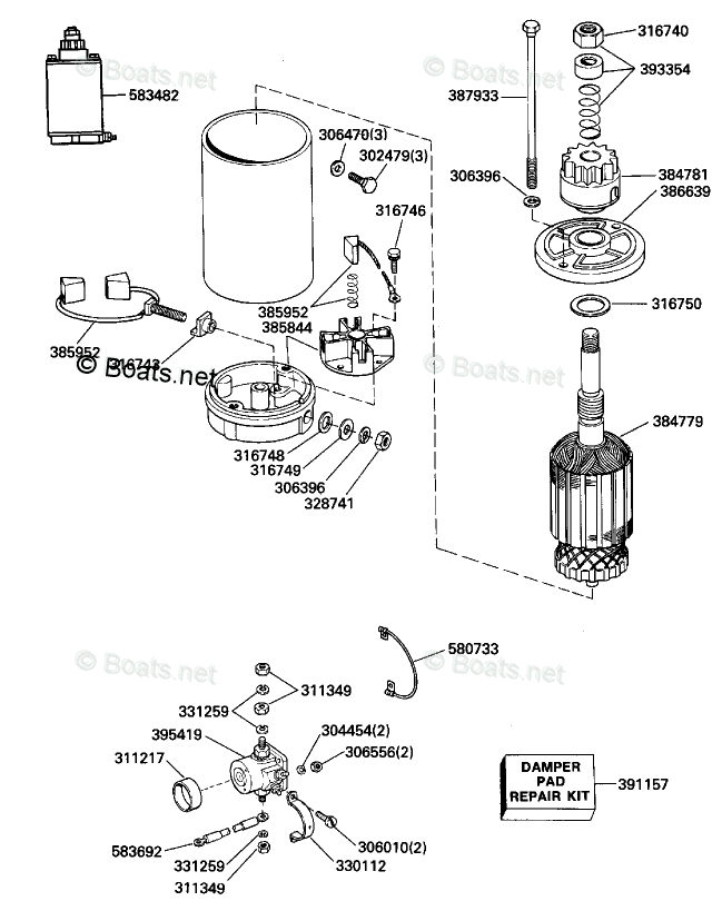 Evinrude Outboard Parts by Year 1989 OEM Parts Diagram for ELECTRIC